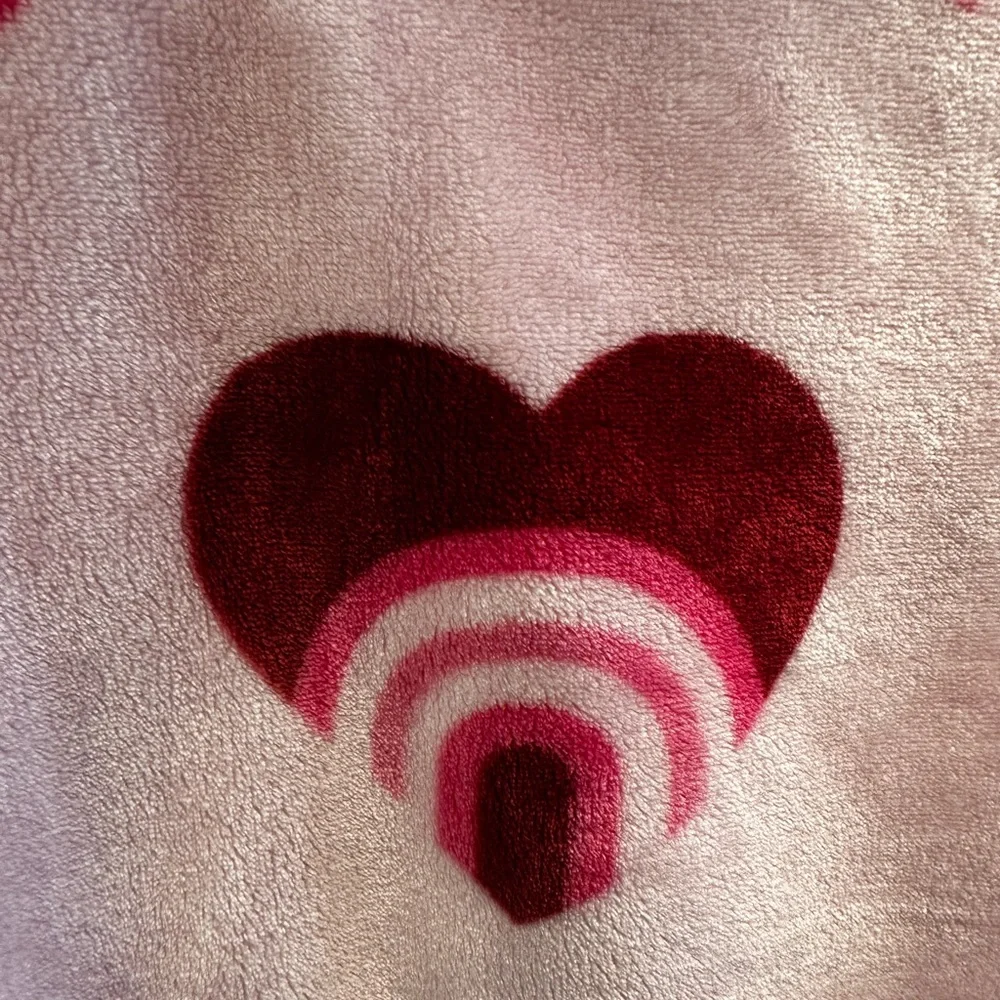 Artisan Pink and Red Plush Heart Throw